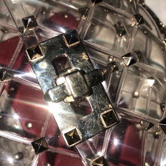 Valentino clear rockstud small size bag with chain - Picture 4 of 15